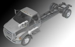 The new ROUSH CleanTech propane autogas powered Ford F-650 chassis cab fuel system.